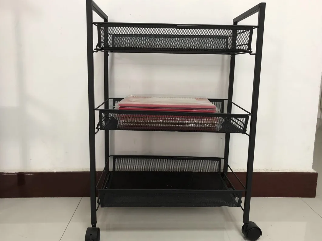 Latest Hallway Storage Bathroom Black Grid Three Layers Light Simple Rack Shelf