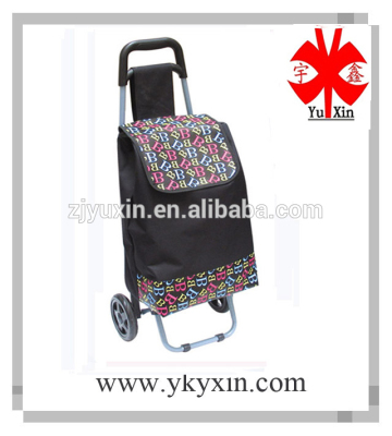 Folding shopping trolley bag with wheels / vegetable foldable shopping trolley bag with two wheels