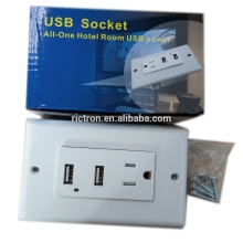 Double USB Electric Wall Plug 2 USB Outlets 110v switch