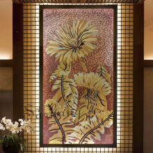 Magnificent Flowers Glass Mosaic Tile Modern Art Wall Mural