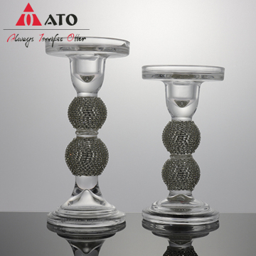 Machine pressed glass candlestick glass candle holder