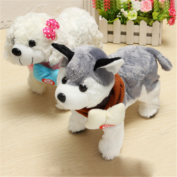 electronic walking dog stuffed plush toy