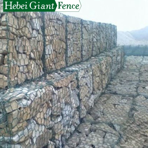 Hot mencelupkan Galvanized Stone Gabion Basket / Kandang / Kotak