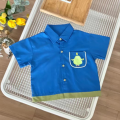 Pure Cotton Single Breasted Short Sleeves Baby Shirt