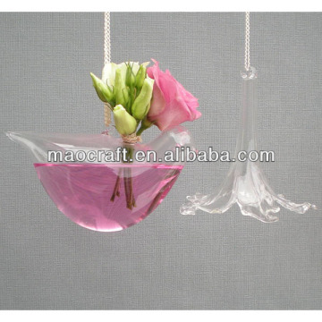 glass bird hanging vase