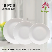 Heat Resistant Opal Glass Round Dinner Plate Set