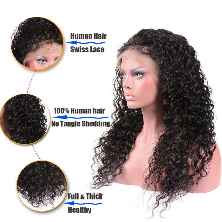 Usexy China Factory Wholesale Wigs Virgin Cuticle Aligned Hair Medium Swiss Lace Front Wig