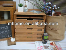 Vintage solid wood 5 drawers decorative office table filing cabinets