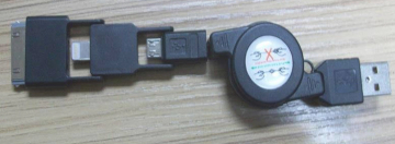 High Quality Colorful Retrackable USB Cable, Flexible USB Data Charger Cable for iPhone