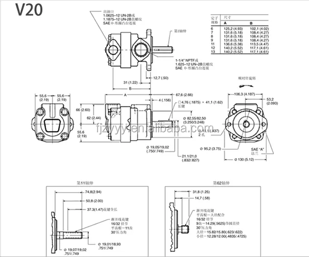 Vickers V10 V20 series singal vane pump V10-1P1P/1P2P/1P3P/1P4P/1P5P/1P6P/1P7P-1A/1C/1D-20