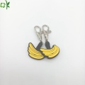 Snelle levering Bananenvorm Siliconen Pet Tag Keychain