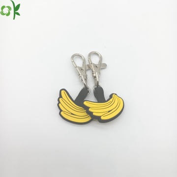 Fast Delivery Banana Shape Silicone Pet Tag Keychain
