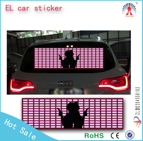 custom electroluminescent car sticker/el sound car sticker/el sheet car sticker custom
