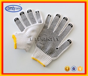 Black Poly cotton knitted gloves work gloves white cotton gloves