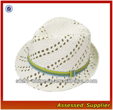 Fashion paper straw hat paper fedora hat/paper braid fedora hat