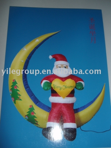 santa inflatable/santa sit on moon/1.8M santa inflatable moon