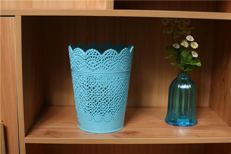 Household Simple Living Room Lace Hollow Out Plastic Bedroom Kitchen Bathroom Toilet Paper Basket