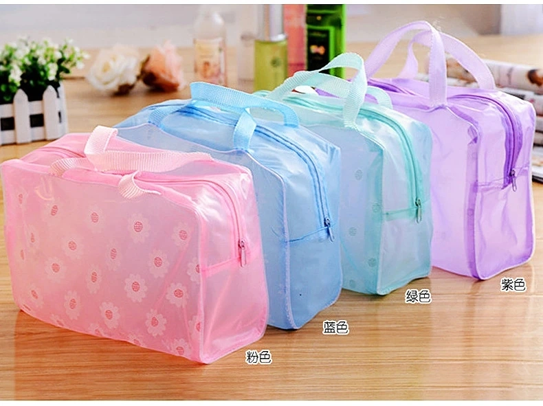 Floral Print Travel Waterproof Cosmetic Bag Bath Receiving Bag