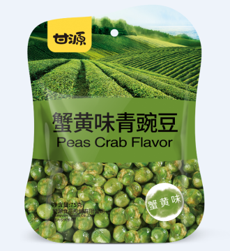 bag packaging crab flavor green peas snack
