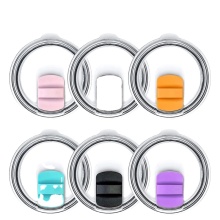 Magnetic Slider Tumbler Lids - Easy Clean Replaceable Plastic Cup Lids for Wine and Drinks