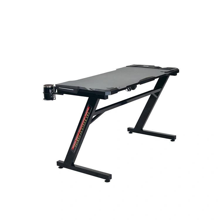 Gaming Table Shaped Computer Desk Racing Style Office Table Gamer PC Workstation Gaming Desk with Free Mouse Pad Handle Rack