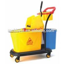 down press/side press double mop wringer trolley