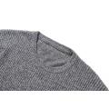 Мужской трикотажный фактурный пуловер с круглым вырезом спереди