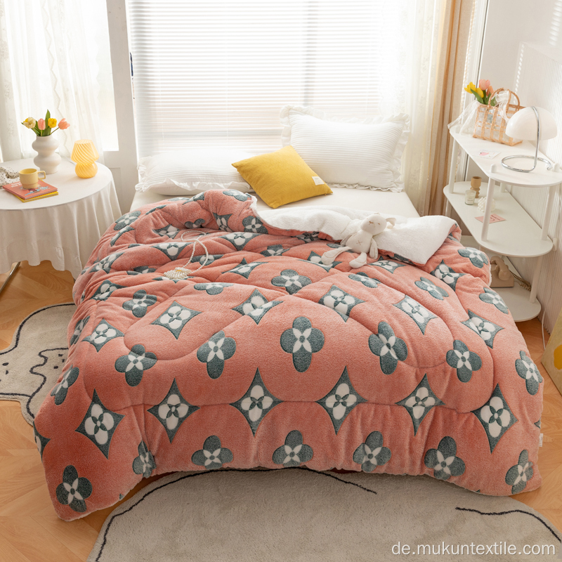 Dicker Flanell + Sherpa Alternative Quilted Comforter Bettdecken