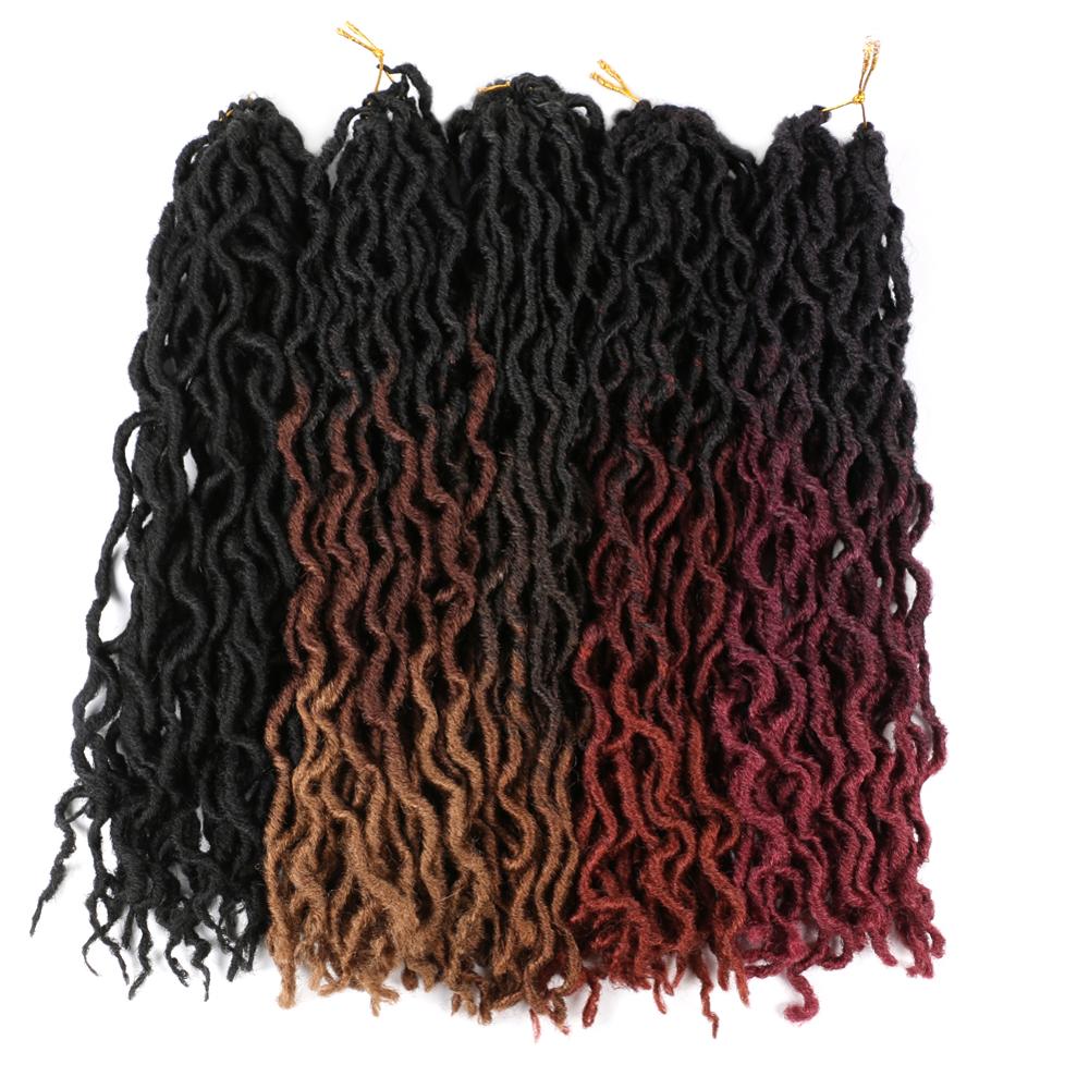 MYZYR Faux Locs Crochet Braids Synthetic Crochet Braids Ombre Braiding Hair Bohemian Locks 18 inch 24 Stands