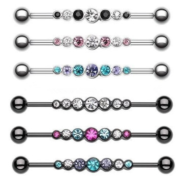 Industrial Barbell Cartilage Piercing Teal Body Jewelry