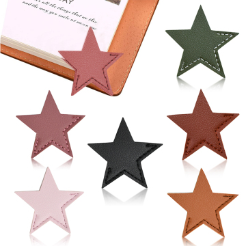 Cross-border Leather Five-pointed Star Mini Bookmark - Portable Book Page Protector