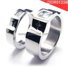Stainless steel holy wedding ring cross symbol wedding ring jewelry