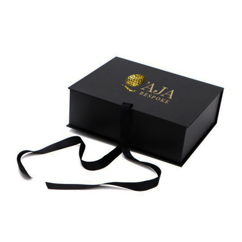 Black Boxes Chocolate Gift Boxes With Ribbon Closure