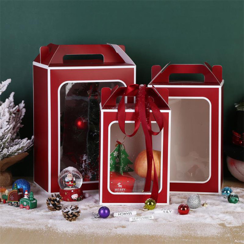 Custom Printed Christmas Gift Paper Box with Handle