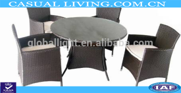 Alum 5pc Wicker Dinning Table and Chair Set