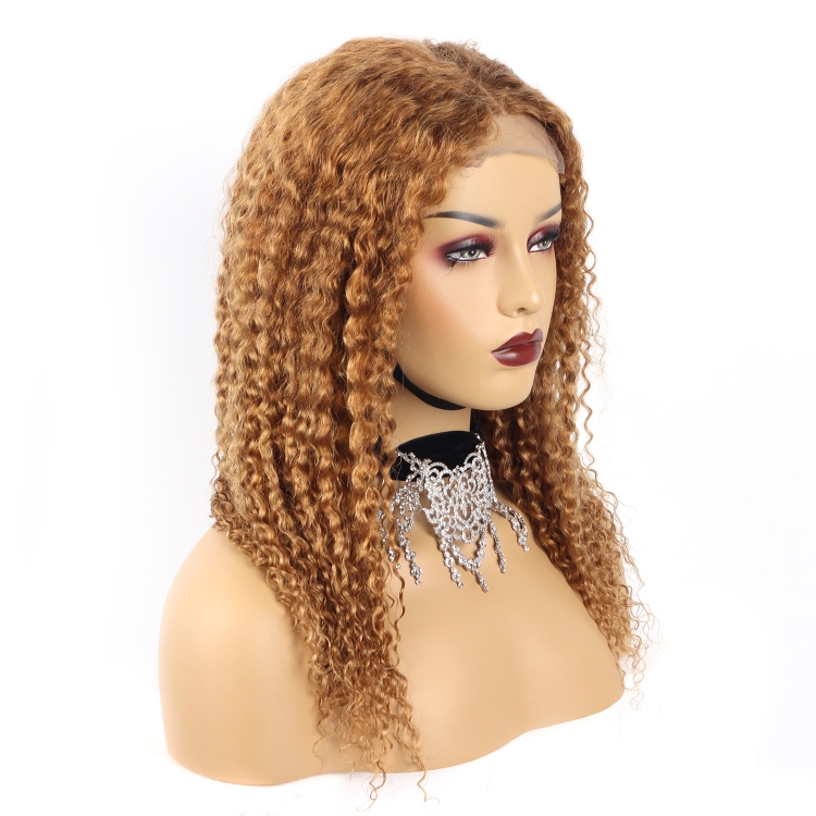 New design Hot Sale Pre Plucked kinky curly Wave 4*4 Swiss Lace wigs For Black Women glueless Brazilian Virgin Cuticle Aligned H