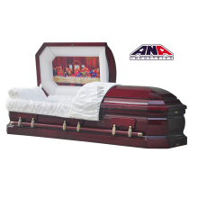 ANA High Gloss Last Supper Wooden Casket - Funeral Equipment