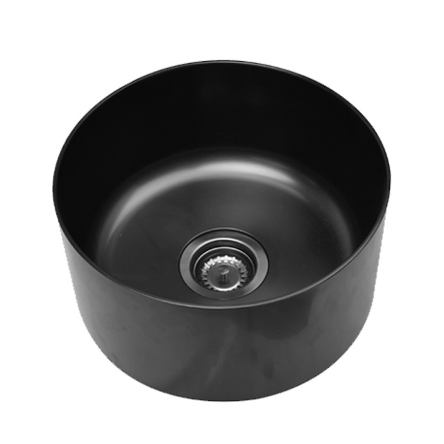 Round PVD Black Countertop Bathroom Sink