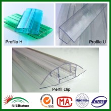 Useful PC accessories Polycarbonate profile U&H.2016 Alibaba Building PC profile Hconnector &PC-U connector.