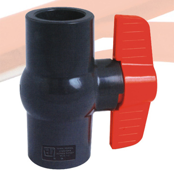 Upvc Компактный шаровой клапан с красной ручкой Серый корпус