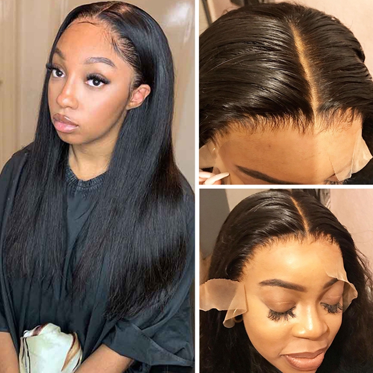 150% 200% Density Frontal Lace Human Hair Wigs For Black Women,Wholesale Brazilian Virgin Hair Transparent Lace Front Wig Vendor