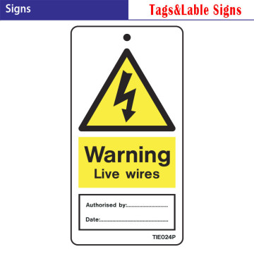 Danger Live Wire warning and caution tags PVC safety label stickers