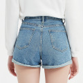 Custom Summer Solid Color Straight Ladies Denim Shorts