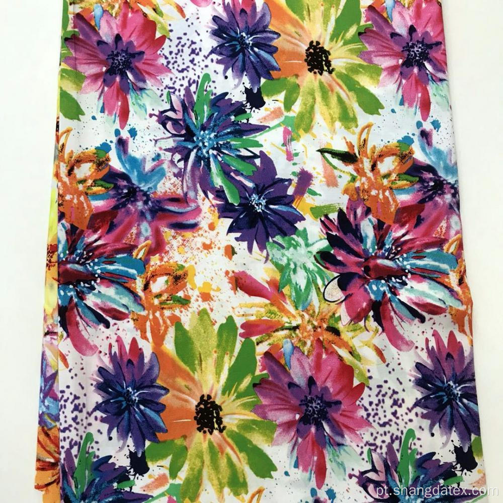 Primavera e Verão Rayon Semi Digital Print Fabric