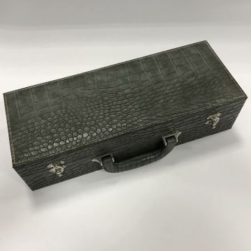 High Quality Gray Crocodile PU Leather Storage Box