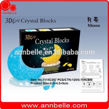 3D DIY puzzle crystal puzzle flashing block moon