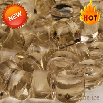 Champagne Color Fire Pit Glass, Fire glass, Hot sale Green porcelain tubes glass for fire pit