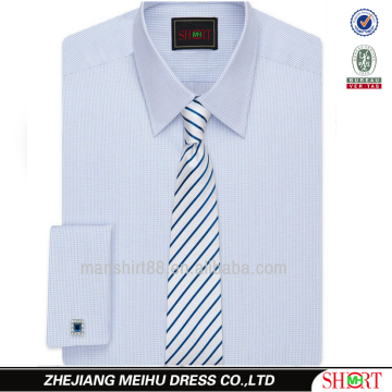 men's medium blue small check fancy dress shirt