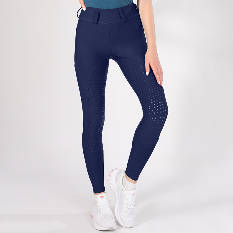 Navy Fashion Full Seat Silicone Ladis Equestrian Breeches