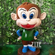 Theme park decorative cartoon resin animal fiberglass monkey statue sculpture